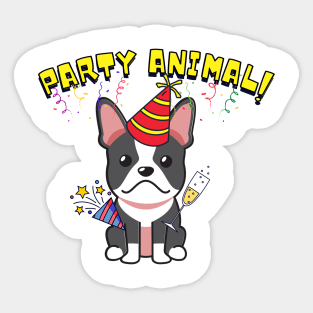 Party Animal French Bulldog Sticker